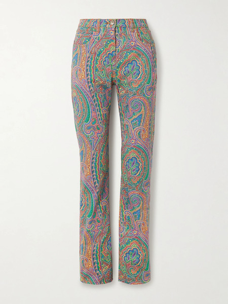  Etro Etro - Printed Straight-leg Jeans - Multi 