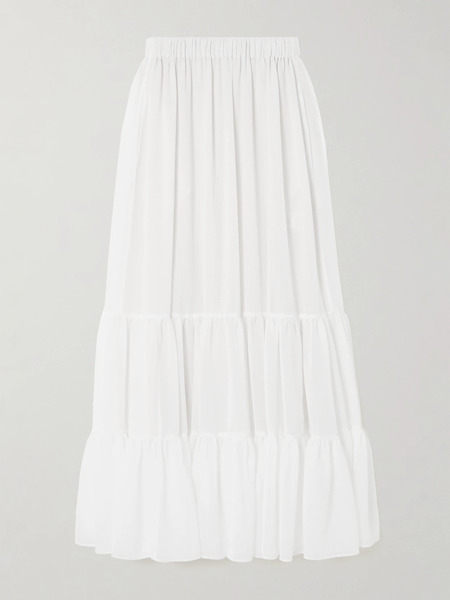  Etro Etro - Tiered Jacquard Maxi Skirt - White 