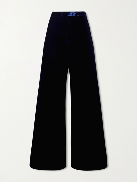  Etro Etro - Velvet Wide-leg Pants - Navy 