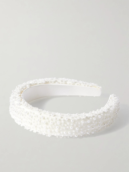  Eugenia Kim Eugenia Kim - Cora Embellished Mesh And Satin Headband - Ivory 