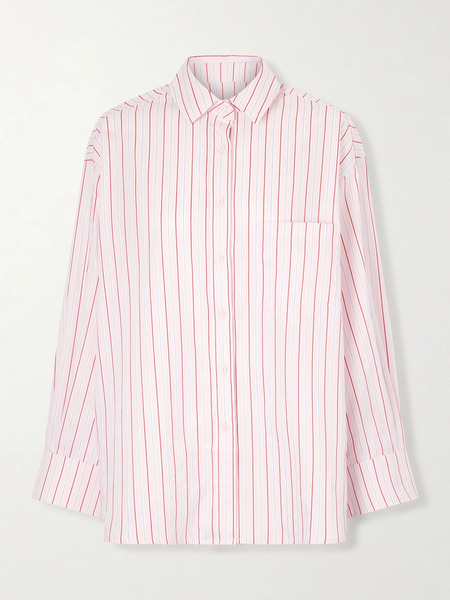  Faithfull Faithfull - Angelo Oversized Striped Cotton-poplin Shirt - Pink 