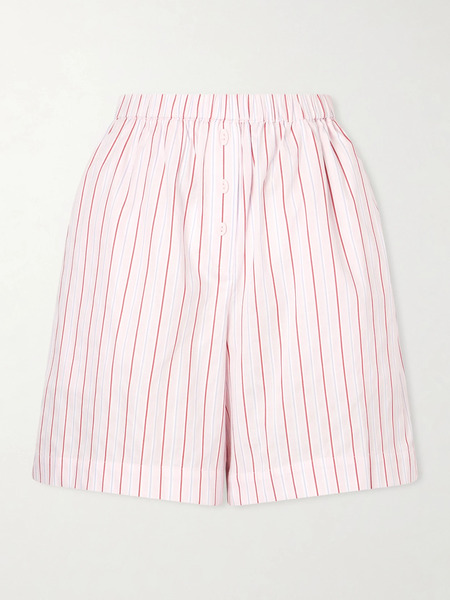  Faithfull Faithfull - Angelo Striped Cotton-poplin Shorts - Pink 