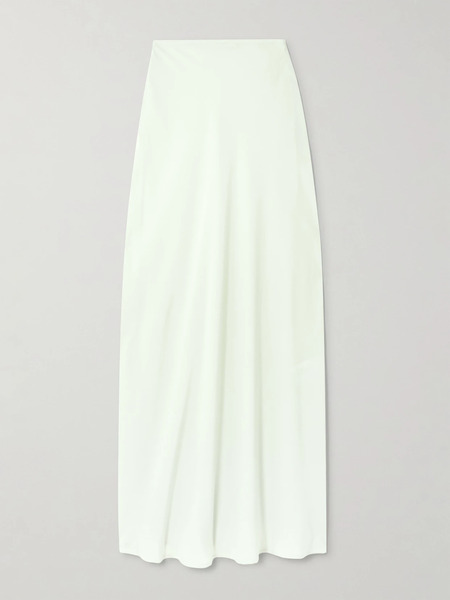  Faithfull Faithfull - Biarritz Silk Crepe De Chine Maxi Skirt - Light Blue 