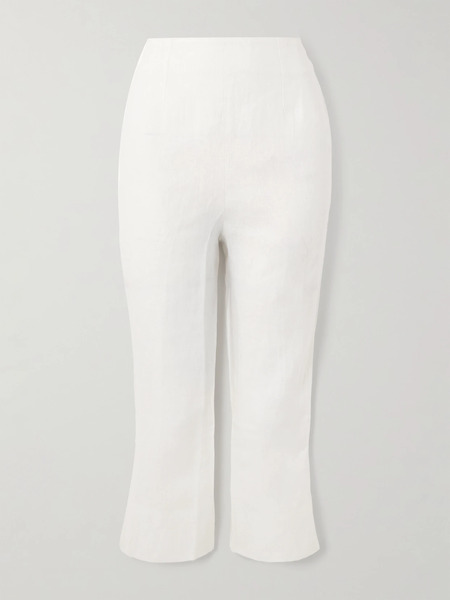  Faithfull Faithfull - Capri Cropped Linen Slim-fit Pants - Ivory 