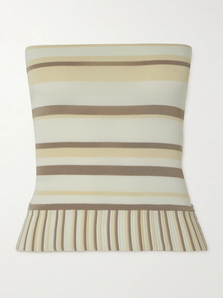  Faithfull Faithfull - Citara Strapless Striped Cotton-blend Top - White 