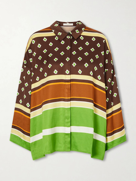  Faithfull Faithfull - Cora Printed Satin Shirt - Brown 