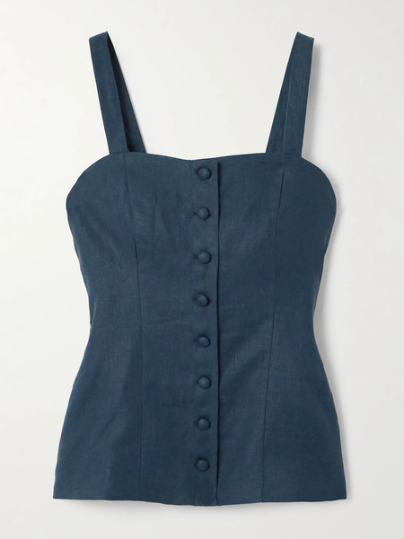  Faithfull Faithfull - Corbiere Linen Top - Navy 