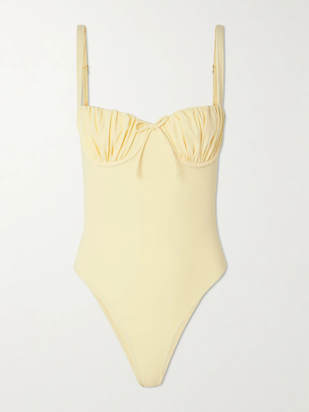  Faithfull Faithfull - Dinard Gathered Recycled Swimsuit - Yellow 
