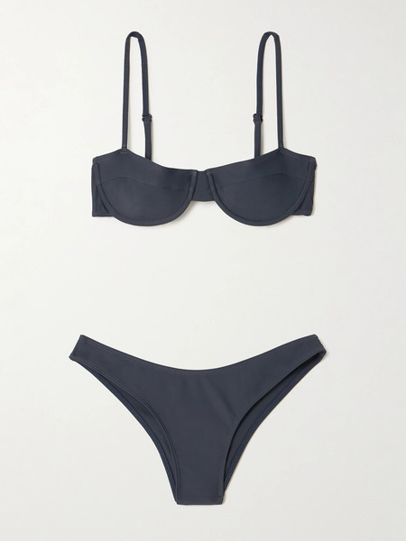  Faithfull Faithfull - Farrah And Bebe Stretch-econyl® Balconette Bikini - Charcoal 