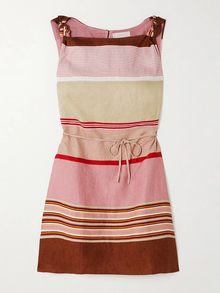  Faithfull Faithfull - Flor Belted Striped Linen Mini Dress - Multi 