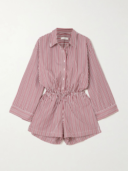  Faithfull Faithfull - Freja Striped Cotton-poplin Playsuit - Pink 