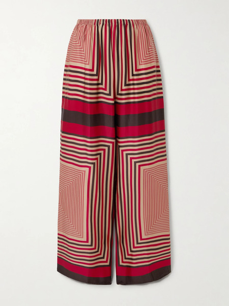  Faithfull Faithfull - Jensen Striped Satin Wide-leg Pants - Red 