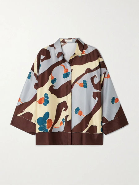  Faithfull Faithfull - Karys Printed Satin Shirt - Chocolate 