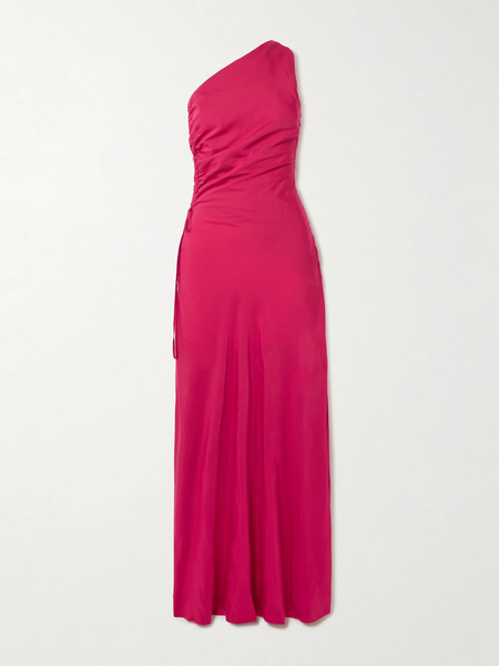  Faithfull Faithfull - Laureles One-shoulder Ruched Tencel™ Lyocell Maxi Dress - Pink 