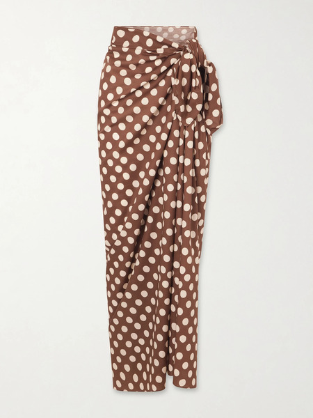  Faithfull Faithfull - Lomas Polka-dot Cotton Pareo - Brown 