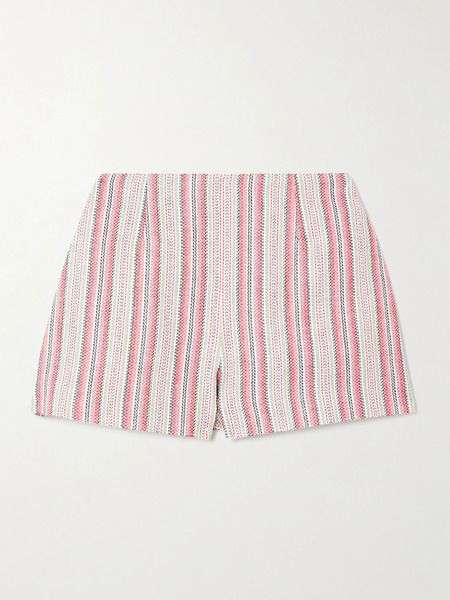  Faithfull Faithfull - Luda Striped Linen And Cotton-blend Shorts - Pink 