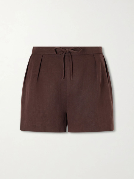  Faithfull Faithfull - Mesa Tencel™ And Linen-blend Shorts - Brown 
