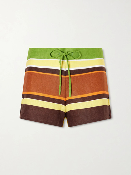  Faithfull Faithfull - Miel Striped Linen Shorts - Brown 