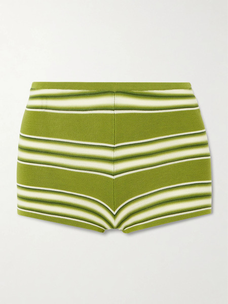  Faithfull Faithfull - Playa Striped Cotton-blend Shorts - Green 