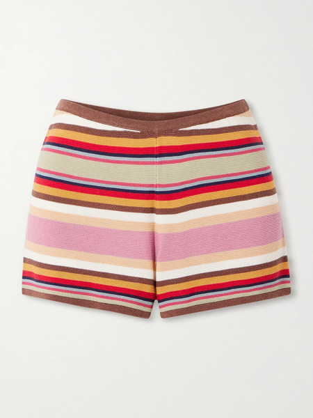  Faithfull Faithfull - Playa Striped Knitted Shorts - Pink 