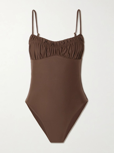  Faithfull Faithfull - Rocio Ruched Recycled Swimsuit - Brown 