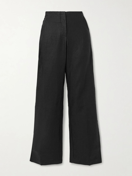 Faithfull Faithfull - Sanne Linen Straight-leg Pants - Black 