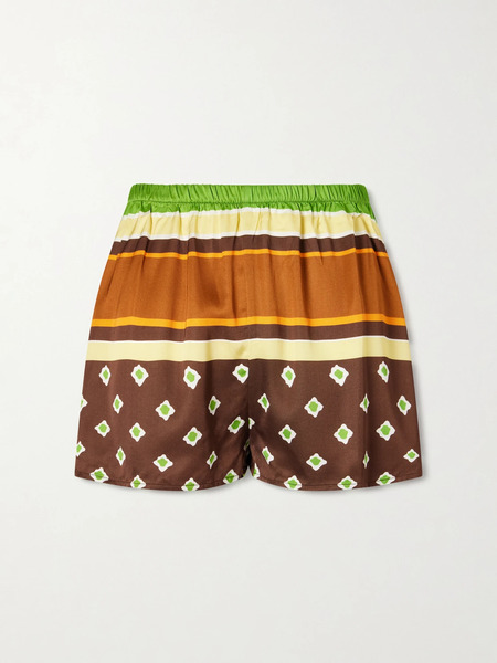  Faithfull Faithfull - Tia Printed Satin Shorts - Brown 
