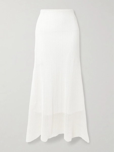  Faithfull Faithfull - Treillis Crocheted Cotton-blend Maxi Skirt - White 