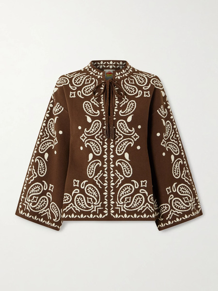  Farm Rio Farm Rio - Jacquard-knit Sweater - Brown 
