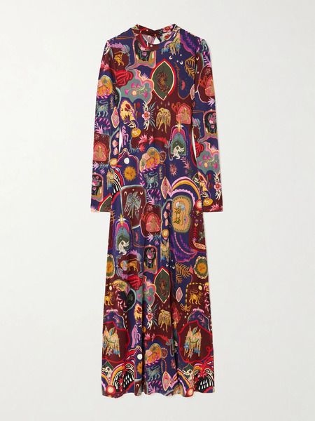  Farm Rio Farm Rio - Printed Jersey Maxi Dress - Purple 