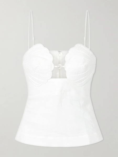  Farm Rio Farm Rio - Shell Peplum Linen Blouse - Off-white 