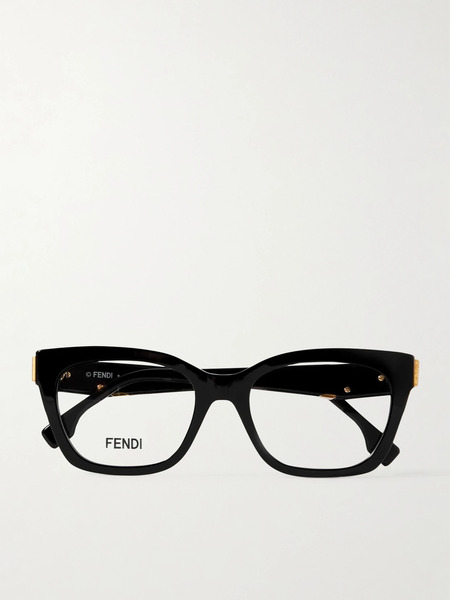 Fendi Eyewear Fendi Eyewear - Fendi First Square-frame Acetate Optical Glasses - Black 