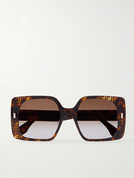  Fendi Eyewear Fendi Eyewear - Oversized Square-frame Tortoiseshell Acetate Sunglasses - One Size 