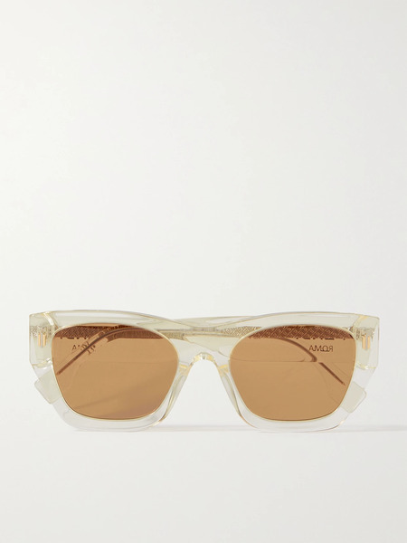  Fendi Eyewear Fendi Eyewear - Roma D-frame Acetate Sunglasses - Yellow 
