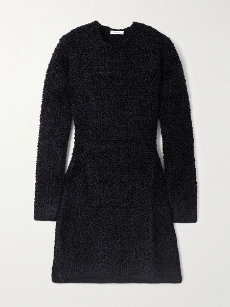  Ferragamo Ferragamo - Jacquard-knit Bouclé Mini Dress - Black 