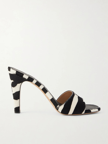  Ferragamo Ferragamo - Tatiana Zebra-print Calf-hair Mules - Zebra Print 