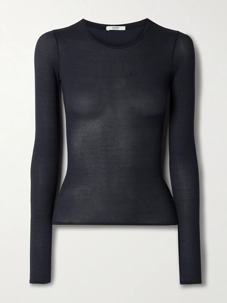  Fforme Fforme - Ames Stretch-silk T-shirt - Navy 