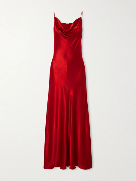  Fforme Fforme - Emi Draped Hammered-satin Maxi Dress - It40 