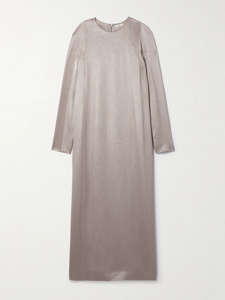  Fforme Fforme - Iris Metallic Cloqué Maxi Dress - Mushroom 