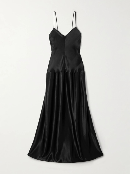  Fforme Fforme - Layla Hammered-satin Maxi Dress - Black 