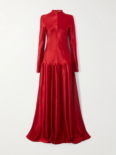 Fforme Fforme - Mila Textured-satin Turtleneck Maxi Dress - It38 