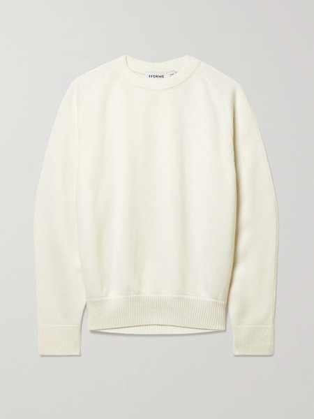  Fforme Fforme - + Net Sustain Hannah Pleated Cashmere Sweater - Off-white 
