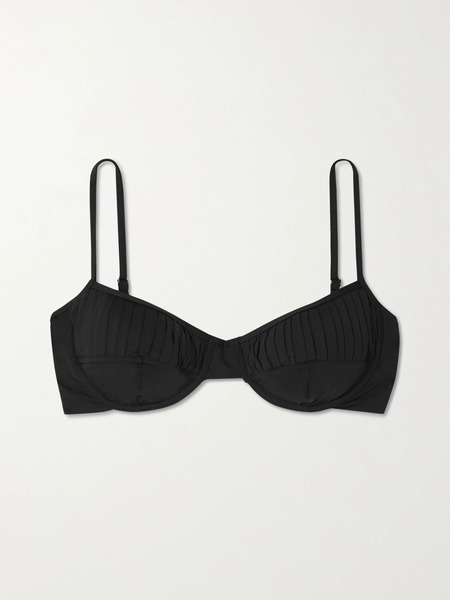  Fisch Fisch - + Net Sustain Italia Pleated Recycled Underwired Bikini Top - Black 