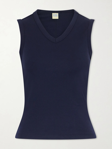  Flore Flore Flore Flore - Jill Organic Cotton-jersey Tank - Navy 