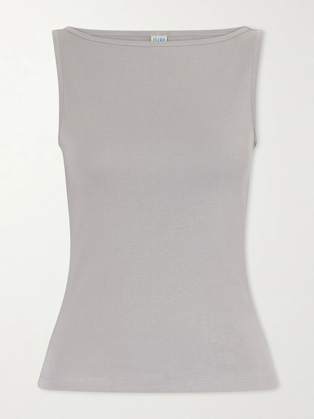  Flore Flore Flore Flore - Timmi Ribbed Organic Cotton Tank - Gray 