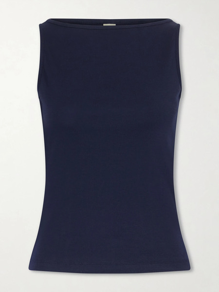 Flore Flore Flore Flore - Timmi Ribbed Organic Cotton Tank - Navy 