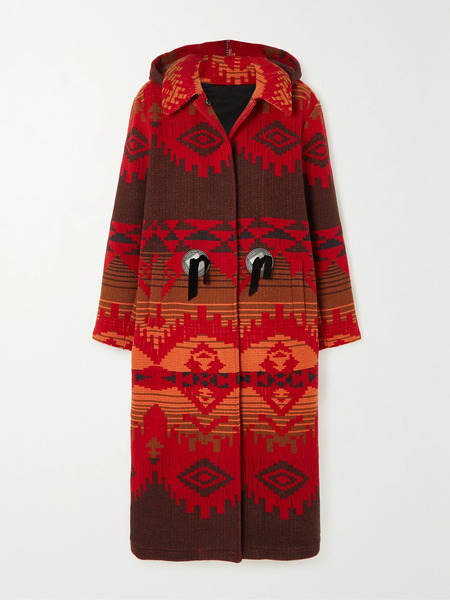  Fortela Fortela - Flick Hooded Metallic Wool-jacquard Coat - Red 