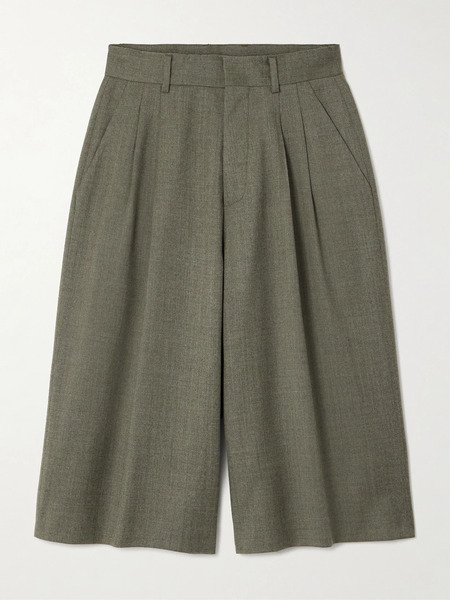  Fortela Fortela - Pleated Wool-blend Shorts - Army Green 