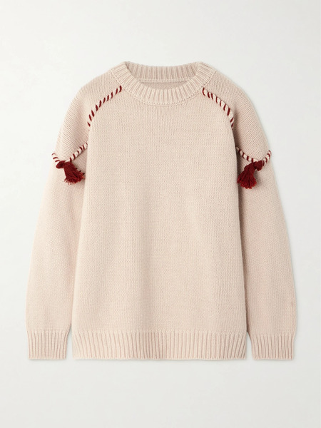  Fortela Fortela - Tasseled Wool And Cashmere-blend Sweater - Beige 