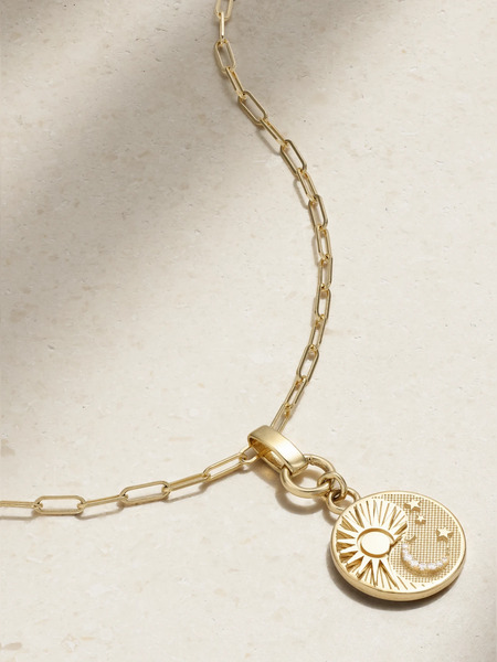  Foundrae Foundrae - Balance 18-karat Gold And Enamel Necklace - One Size 